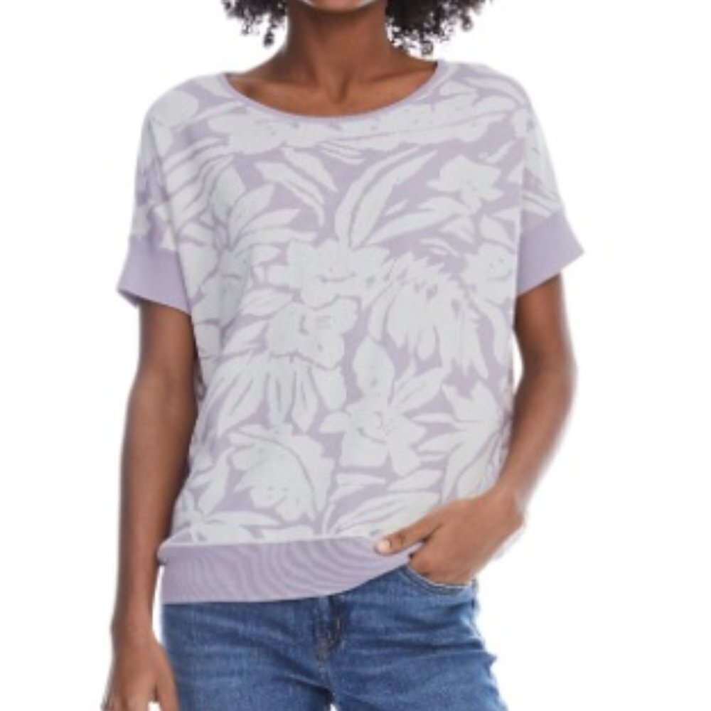 Gil' B Knitted Short Sleeve Sweater, Size: Medium